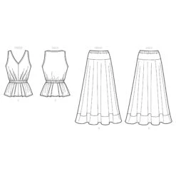 New Look Sewing Pattern 6668 Misses' Top And Skirt -Jaycotts Shop N6668 line art