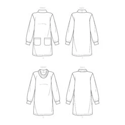 New Look Sewing Pattern 6683 Jumper Dresses -Jaycotts Shop N6683 line art