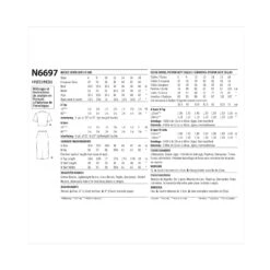 New Look Sewing Pattern 6697 Top And Skirt -Jaycotts Shop N6697 envelope back