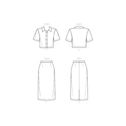 New Look Sewing Pattern 6697 Top And Skirt -Jaycotts Shop N6697 line art