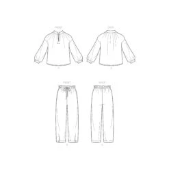 New Look Sewing Pattern 6704 Top And Pull-On Pants -Jaycotts Shop N6704 line art