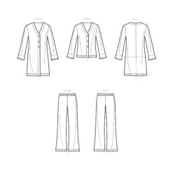New Look Sewing Pattern 6711 Misses' Cardigans And Pants -Jaycotts Shop N6711 line art