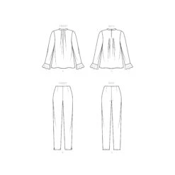 New Look Sewing Pattern 6712 Misses' Top And Pants -Jaycotts Shop N6712 line art