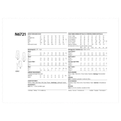 New Look Sewing Pattern 6721 Misses' Skirts -Jaycotts Shop N6721 envelope back