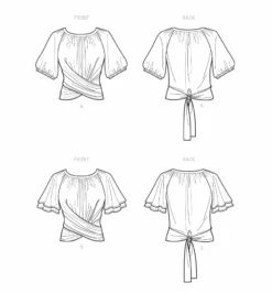 New Look Sewing Pattern 6733 Knit Tops -Jaycotts Shop N6733 line art