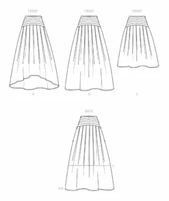 New Look Sewing Pattern 6744 Misses' Skirt -Jaycotts Shop N6744 line art