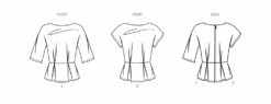 New Look Sewing Pattern 6753 Peplum Top -Jaycotts Shop N6753line art