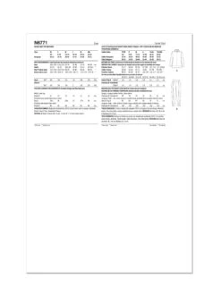 New Look Sewing Pattern 6771 Misses' Knit Top And Pants -Jaycotts Shop N6771 envelope back