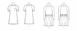 New Look Sewing Pattern 6773 Girls' Knit Dresses -Jaycotts Shop N6773 line art