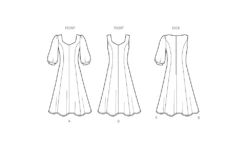 New Look Sewing Pattern 6776 Dress With Sleeve Variations -Jaycotts Shop N6776 line art