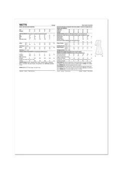 New Look Sewing Pattern 6776 Dress With Sleeve Variations -Jaycotts Shop N6776 envelope back