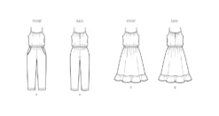 New Look Sewing Pattern 6783 Children's Jumpsuit And Sundress -Jaycotts Shop N6783 line art
