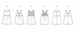 New Look Sewing Pattern 6784 Children's Dresses And Romper -Jaycotts Shop N6784 line art