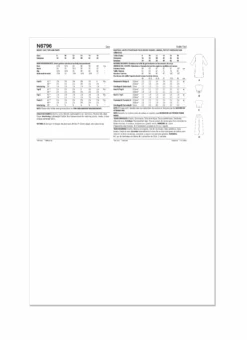 New Look Sewing Pattern 6796 Coat, Tops And Trousers -Jaycotts Shop N6796 envelope back