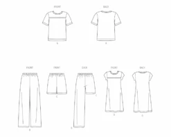 New Look Sewing Pattern 6805 Unisex Sleepwear -Jaycotts Shop N6805 line art
