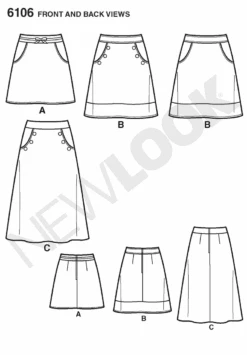 New Look NL6106 Misses' Skirt -Jaycotts Shop NL 6106 FBV