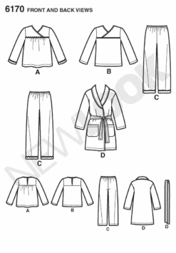 New Look NL6170 Toddlers' And Child's Pyjamas Pattern -Jaycotts Shop NL 6170 FBV