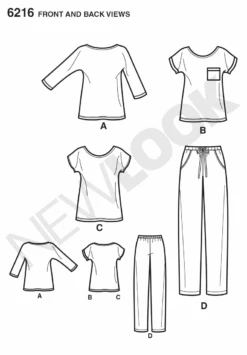 New Look NL6216 Misses' Knit Tops And Pants | Easy -Jaycotts Shop NL 6216