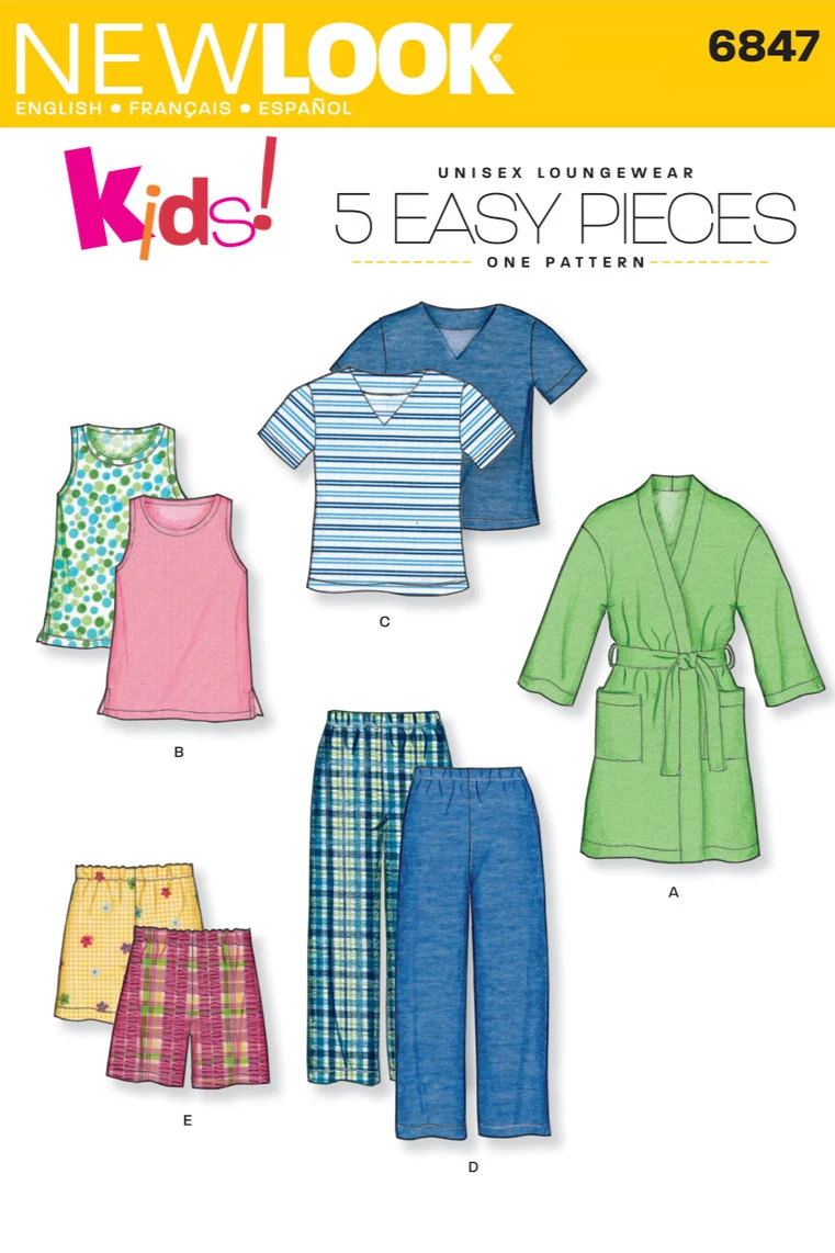 New Look NL6847 Children's Sleepwear Pattern | Easy 1 New Look NL6847 Children's Sleepwear Pattern | Easy