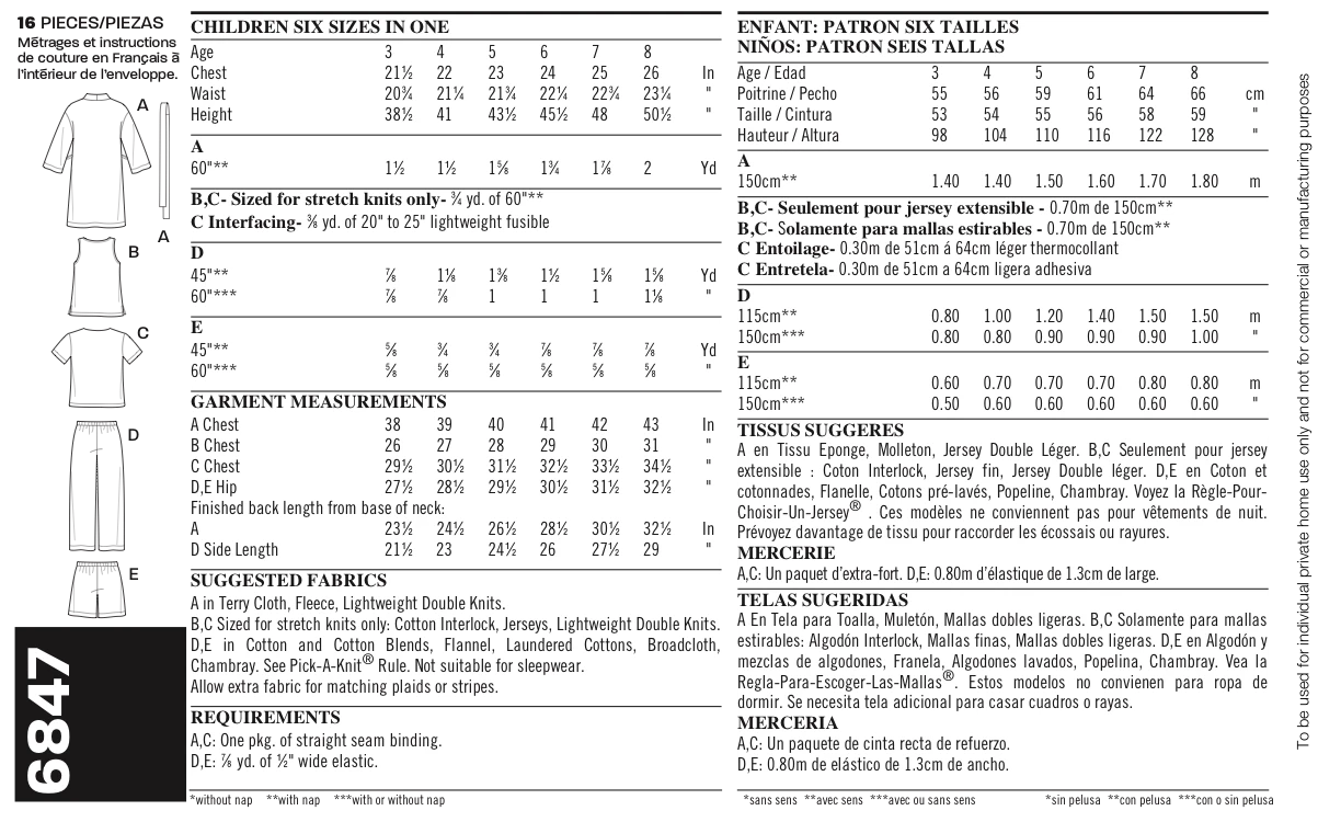 New Look NL6847 Children's Sleepwear Pattern | Easy 4 New Look NL6847 Children's Sleepwear Pattern | Easy - Image 4