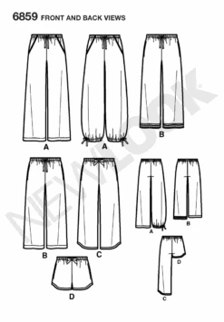 New Look NL6859 Misses, Mens, And Teens Pyjama Pattern | Easy -Jaycotts Shop NL 6859 FBV