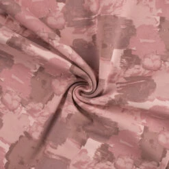 GOTS Organic Cotton Jersey Fabric, Abstract Old Rose