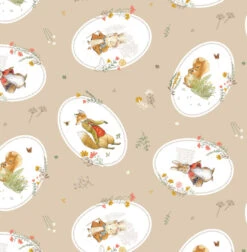 Peter Rabbit Organic Cotton Fabric, Posy Portraits