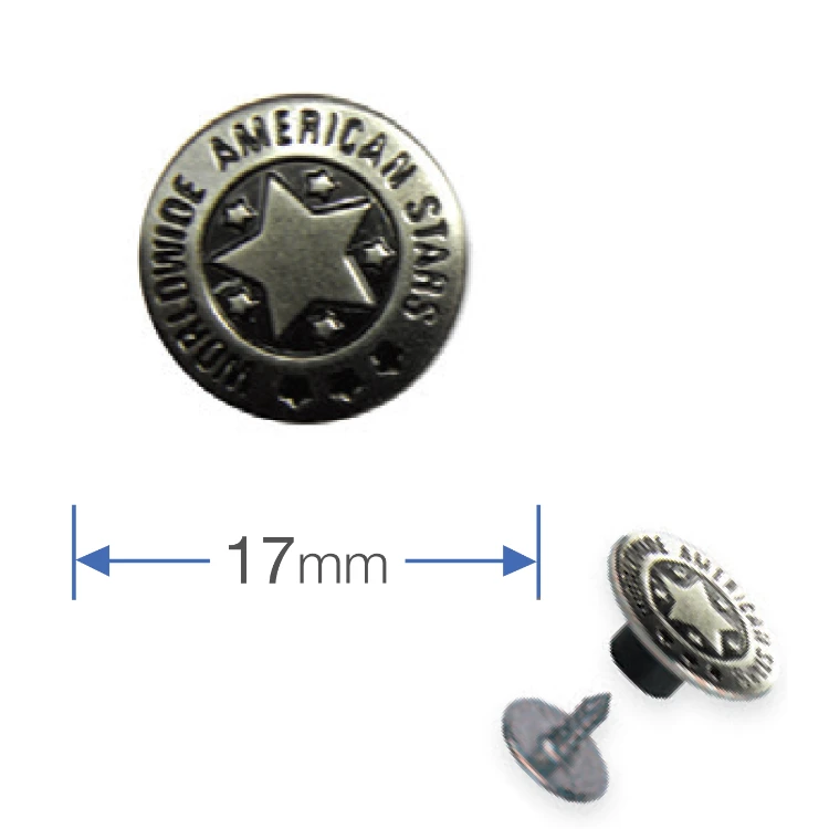 Prym American Silver Star Jeans Buttons 17mm 3 Prym American Silver Star Jeans Buttons 17mm - Image 3