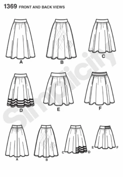 Simplicity Pattern 1369 Misses' Skirts In 3 Lengths -Jaycotts Shop S1369 FBV JAYCOTTS SEWING