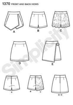 Simplicity Pattern 1370 Misses' Shorts, Skirt And 'skort' -Jaycotts Shop S1370 FBV JAYCOTTS SEWING