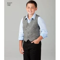 Simplicity Pattern 1506 Boy's And Big And Tall Men's Waistcoat Pattern -Jaycotts Shop S1506 product hires 02