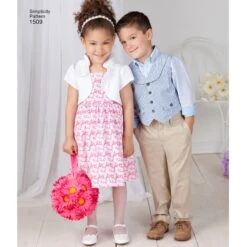 Simplicity Pattern 1509 Boy's Wedding Bow Tie And Vest -Jaycotts Shop S1509 product hires 02