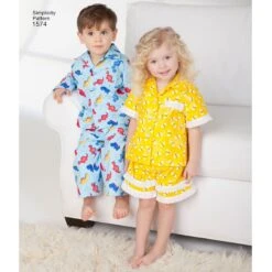 Simplicity Pattern 1574 Toddlers' And Child's Robe, Pants, And Knit Tops.