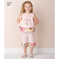 Simplicity Pattern 2391 Child's Pillowcase Dress, Tops, Pants, And Bag -Jaycotts Shop S2391 product hires 03