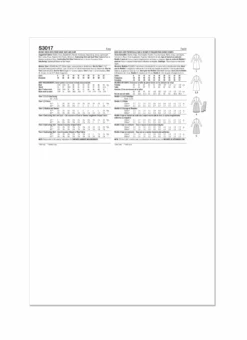 Simplicity Sewing Pattern 3017 Dress With Front-Wrap Skirt And Scarf -Jaycotts Shop S3017 envelope back