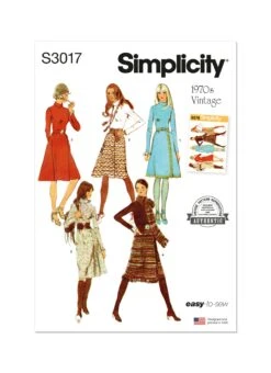Simplicity Sewing Pattern 3017 Dress With Front-Wrap Skirt And Scarf