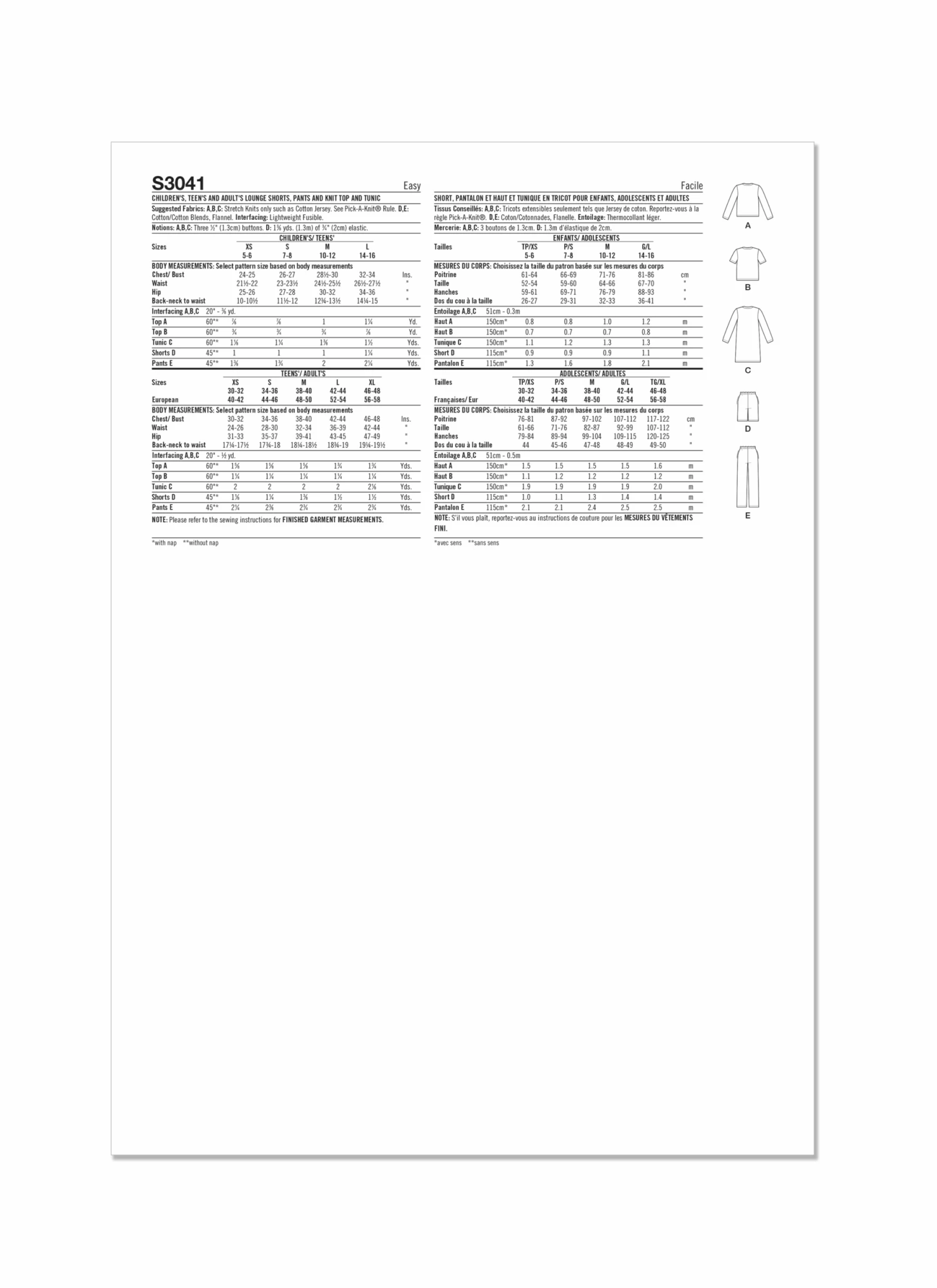 Simplicity Sewing Pattern S3041 Children's, Teens' And Adults' Loungewear 6 Simplicity Sewing Pattern S3041 Children's, Teens' And Adults' Loungewear - Image 6