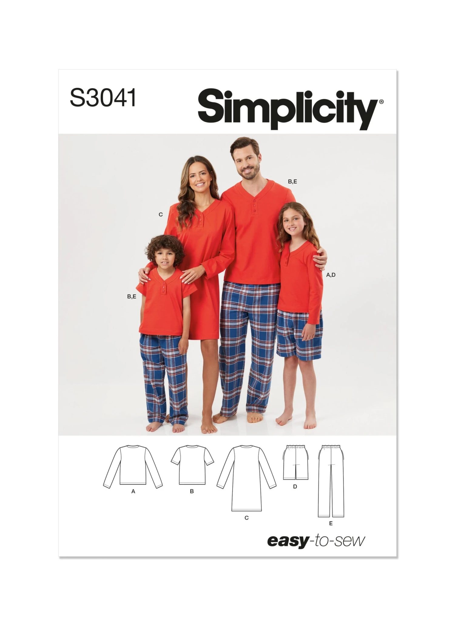 Simplicity Sewing Pattern S3041 Children's, Teens' And Adults' Loungewear 2 Simplicity Sewing Pattern S3041 Children's, Teens' And Adults' Loungewear - Image 2
