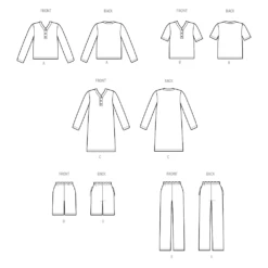 Simplicity Sewing Pattern S3041 Children's, Teens' And Adults' Loungewear 10 Simplicity Sewing Pattern S3041 Children's, Teens' And Adults' Loungewear -Jaycotts Shop S3041 line art