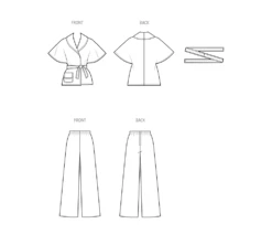 Simplicity Sewing Pattern S3047 Misses' Trousers And Jacket -Jaycotts Shop S3047 line art