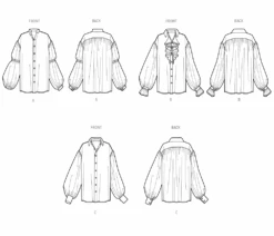Simplicity S3062 Unisex Costume Shirts Pattern By Scissor IMP Workshop -Jaycotts Shop S3062 line art