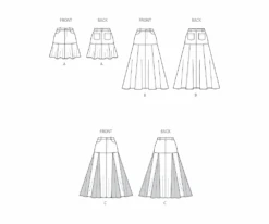 Simplicity Sewing Pattern 3070 Skirts 15 Simplicity Sewing Pattern 3070 Skirts -Jaycotts Shop S3070 line art