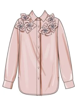 Simplicity Sewing Pattern 3101 Shirt With Detachable 3D Flowers -Jaycotts Shop S3101 03
