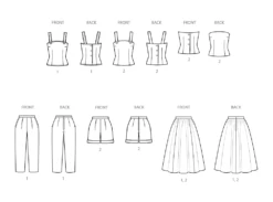 Simplicity Sewing Pattern 3115 1950's Two-Piece Play Suit And Skirt -Jaycotts Shop S3115 line art