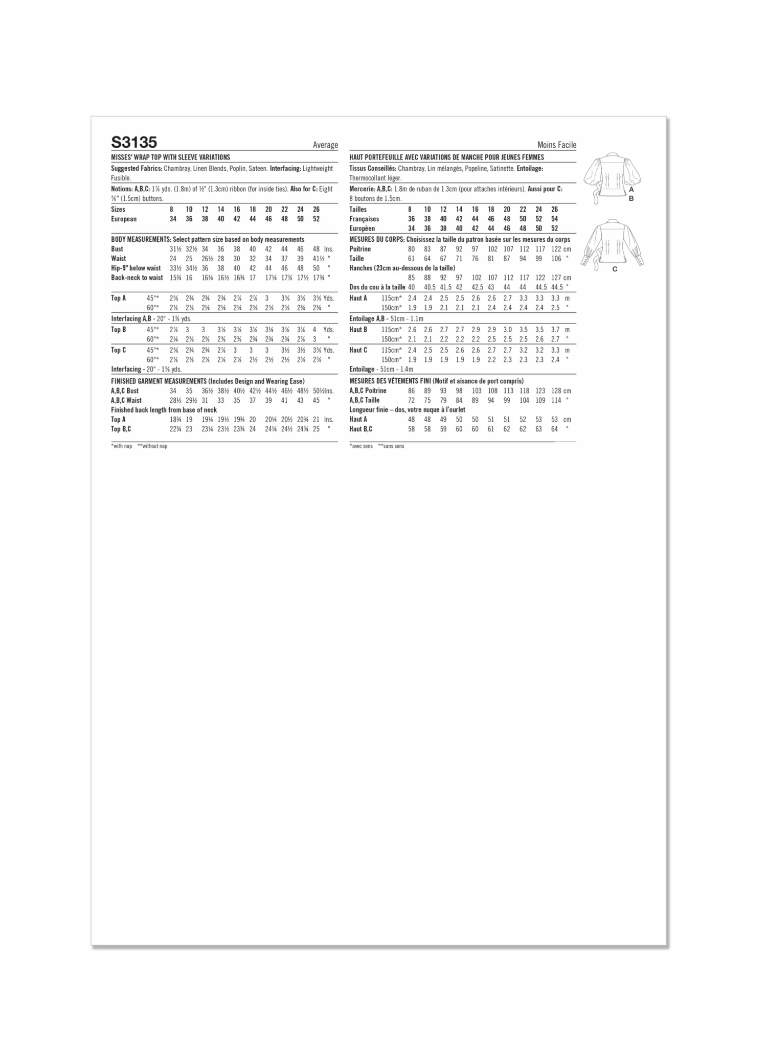 Simplicity Sewing Pattern 3135 Wrap Top 5 Simplicity Sewing Pattern 3135 Wrap Top - Image 5