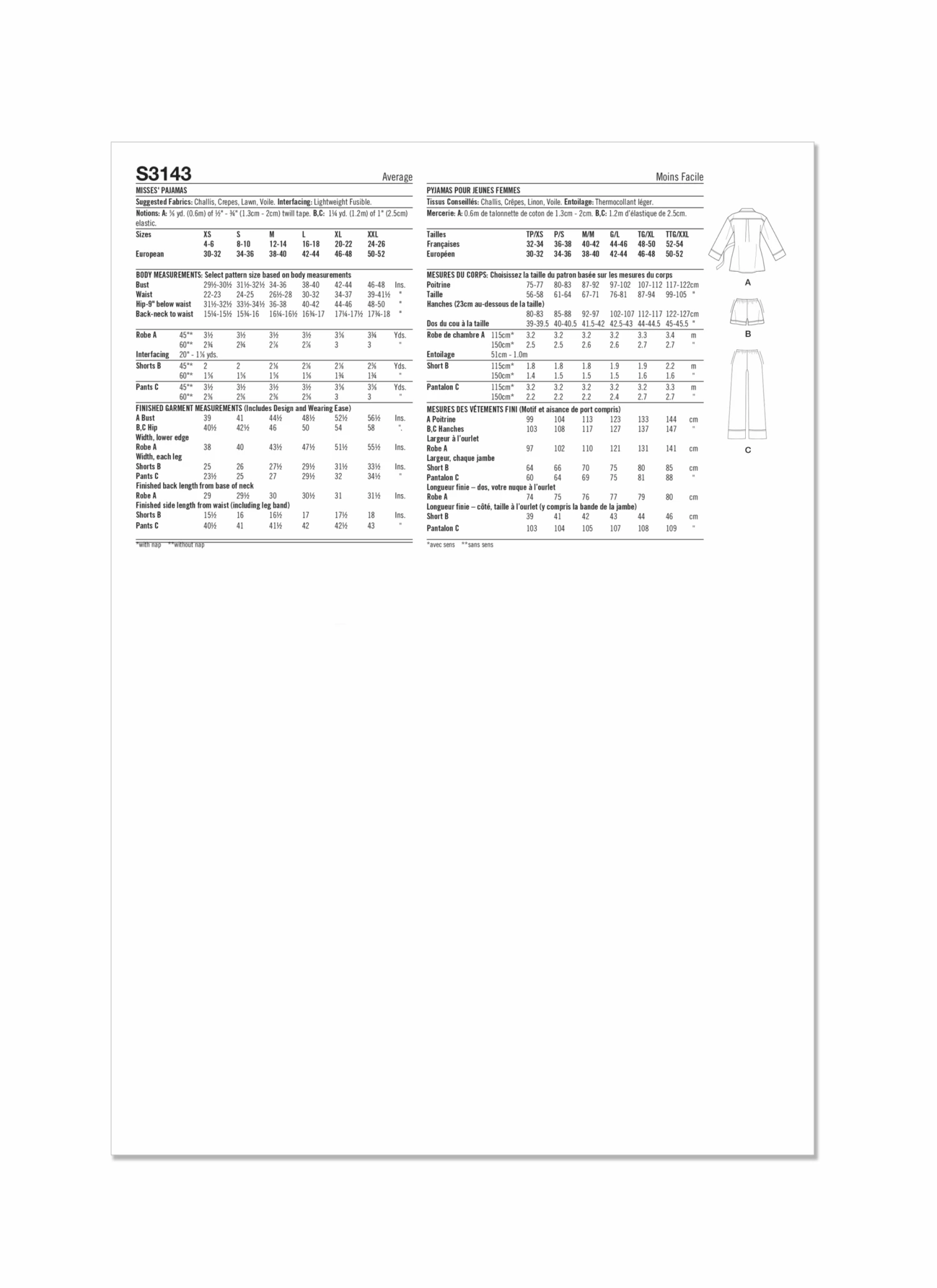 Simplicity Sewing Pattern 3143 Misses' Pajamas 6 Simplicity Sewing Pattern 3143 Misses' Pajamas - Image 6