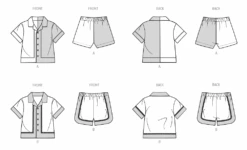 Simplicity Sewing Pattern 3145 Babies' Contrast Shirt And Shorts -Jaycotts Shop S3145 line art