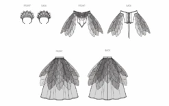 Simplicity Sewing Pattern 3160 Misses' Woodland Fae Costume By Raine Emery -Jaycotts Shop S3160 line art