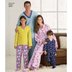 Simplicity Pattern 3935 Unisex Child, Teen And Adult Pyjamas