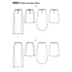 Simplicity Sewing Pattern 8931 Misses' Knit Skirts -Jaycotts Shop S8931 c3661244 1013 4e6c 86bd 18bb52301c68
